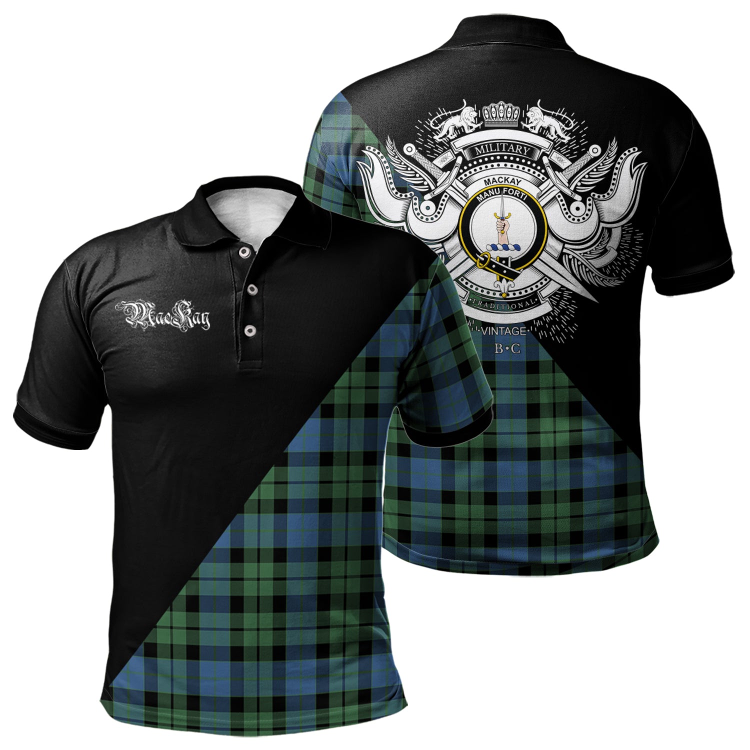 scottish-mackay-ancient-clan-crest-military-logo-tartan-polo-shirt