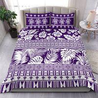 Purple & white tropical patterned duvet with two matching pillowcases