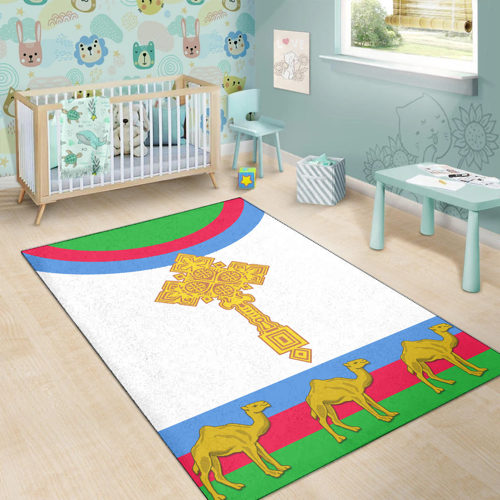 Eritrea Area Rug Cross Flag Camel White LT13 - Wonder Print Shop