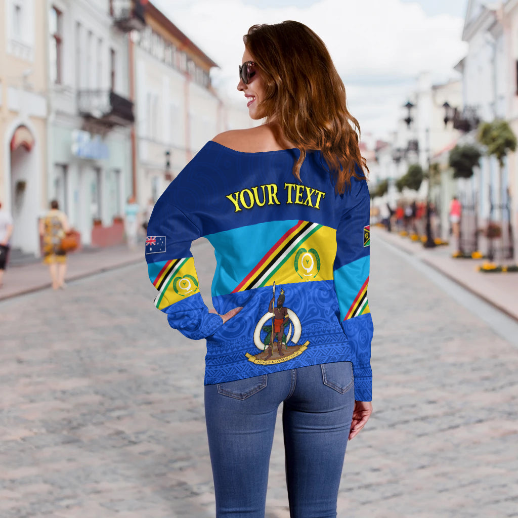 Custom Personalised Torba Vanuatu Province Off Shoulder Sweater Mix Australia Flag LT13 - Wonder Print Shop