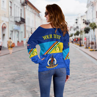 Custom Personalised Torba Vanuatu Province Off Shoulder Sweater Mix Australia Flag LT13 - Wonder Print Shop