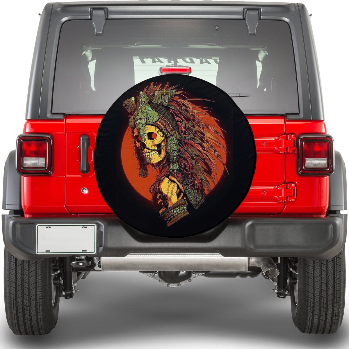 Mexico Spare Tire Cover - Aztec Skeleton Warrior LT13 - Wonder Print Shop
