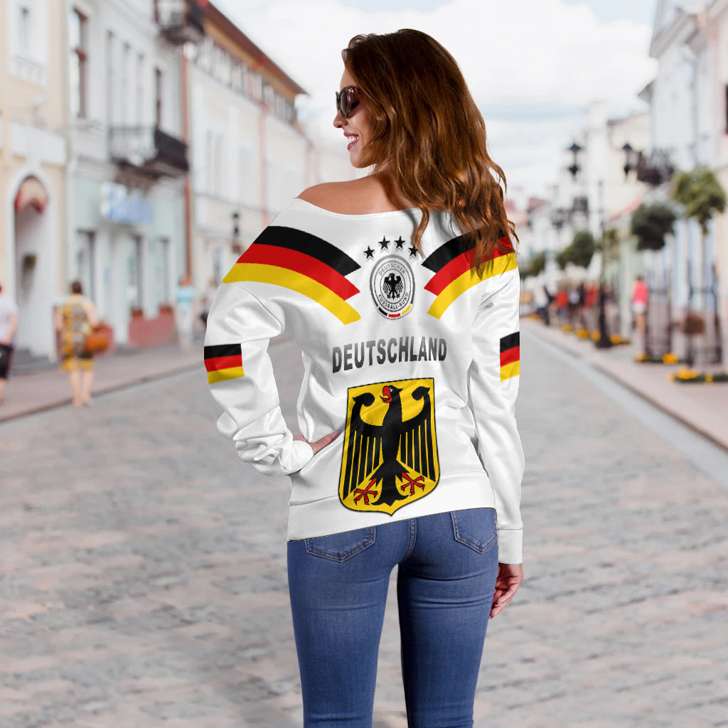 Germany Football Off Shoulder Sweater Deutschland 2022 Style LT13 - Wonder Print Shop