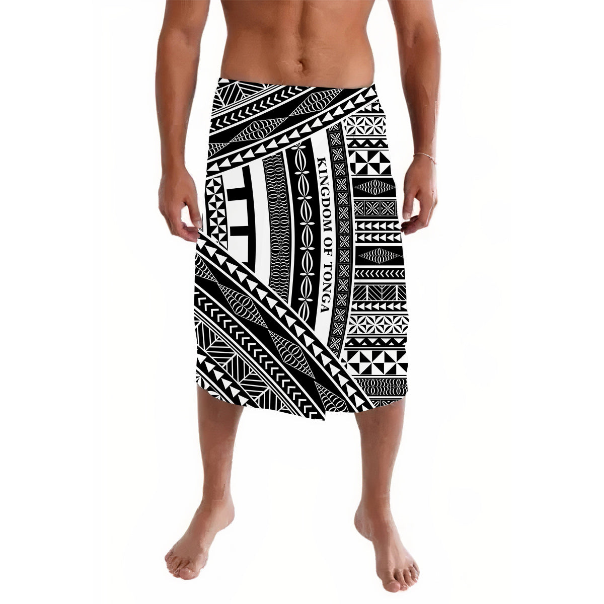 Tonga Lavalava Tongan Pattern Blithesome Version Black Ver.02 LT13 - Wonder Print Shop