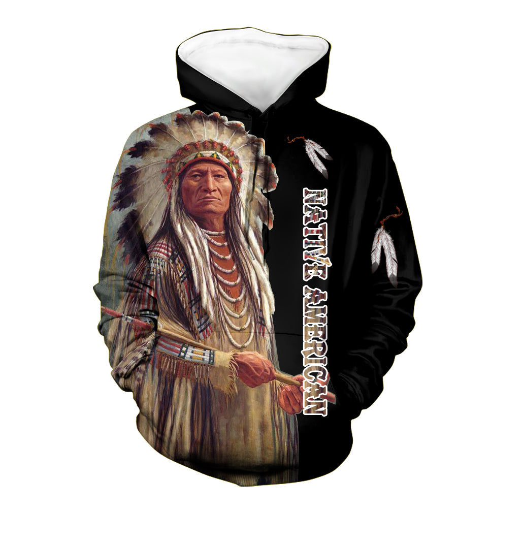 Chief Native American 3D Hoodie LT10 - Wonder Print Shop