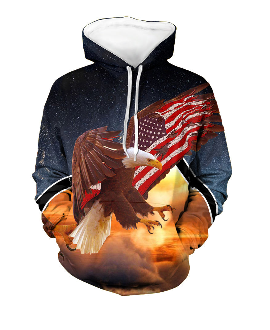 Native American Eagle Flag 3D Hoodie LT10 - Wonder Print Shop
