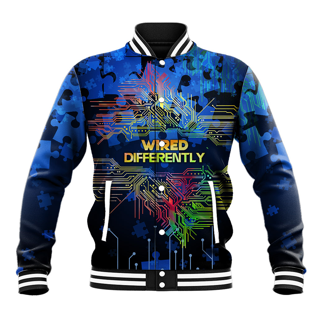 Autism Acceptance Month Neurodiversity - Wired Differently Baseball Jacket TS07 - Wonder Print Shop