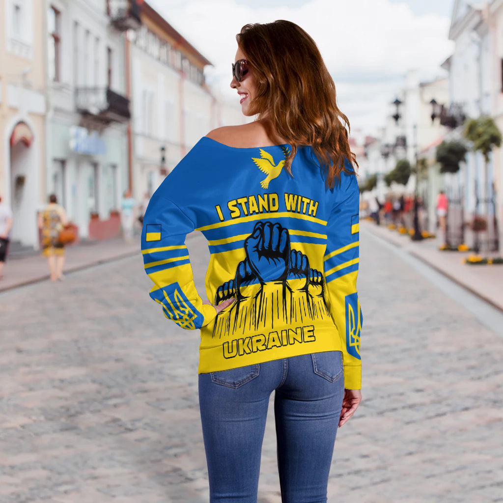 Ukraine Off Shoulder Sweater Strong Ukrainian LT13 - Wonder Print Shop