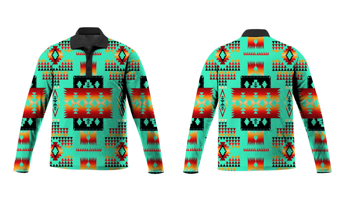 green-native-tribes-pattern-native-american-polo-long-sleeve