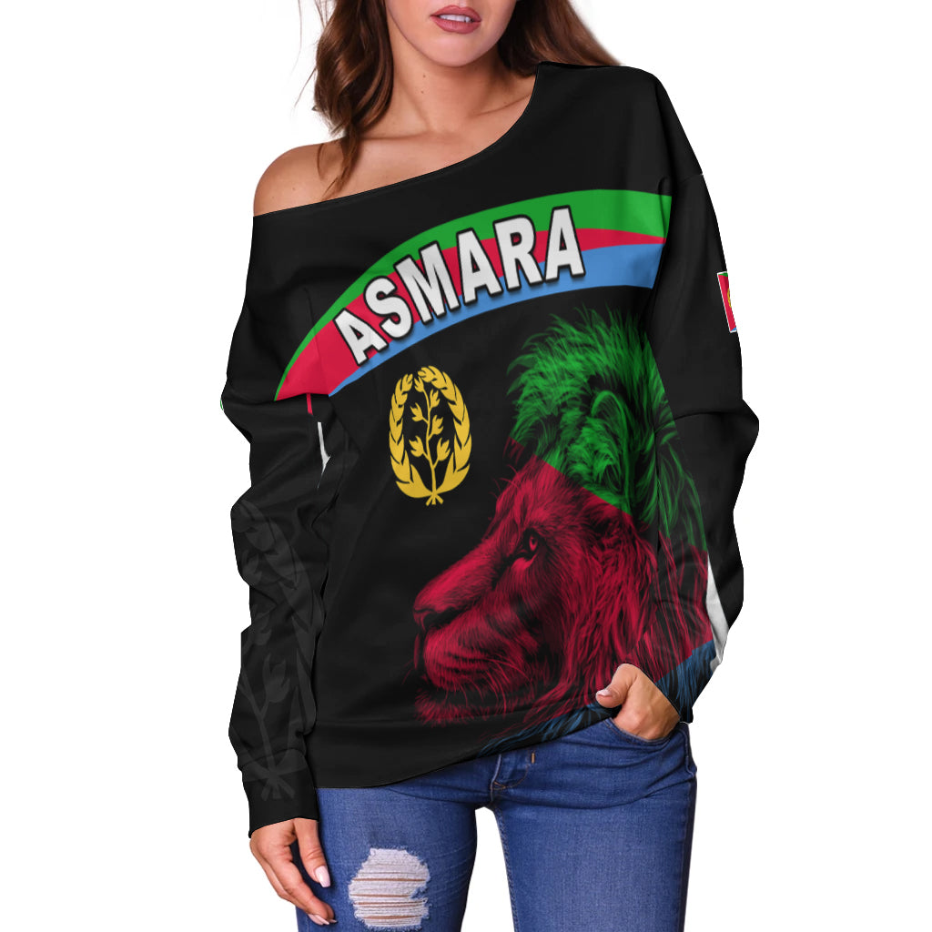 Asmara Eritrean Women Off Shoulder Eritrea Lion Proud Olive Symbol LT13 - Wonder Print Shop