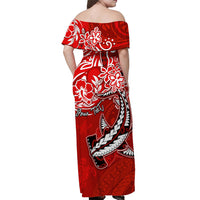 custom-personalised-hawaii-off-shoulder-long-dress-polynesia-red-sea-turtle-honu-and-hammerhead-shark