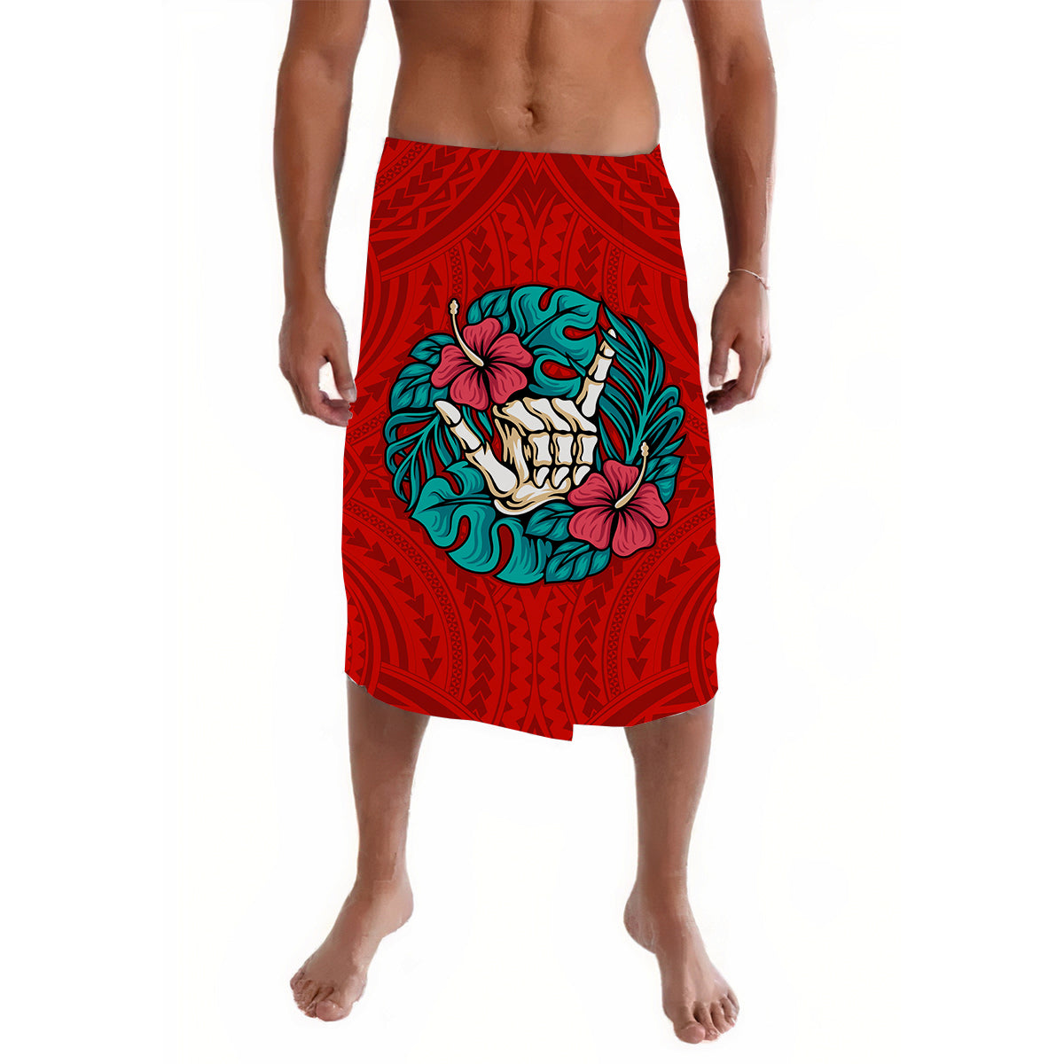 Hawaii Polynesian Lavalava Skeleton Arm with Shaka Sign Ver.02 LT13 - Wonder Print Shop