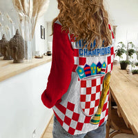 Croatia Football Women Casual Shirt Vatreni Hrvatska Champions 2022 World Cup LT13 - Wonder Print Shop
