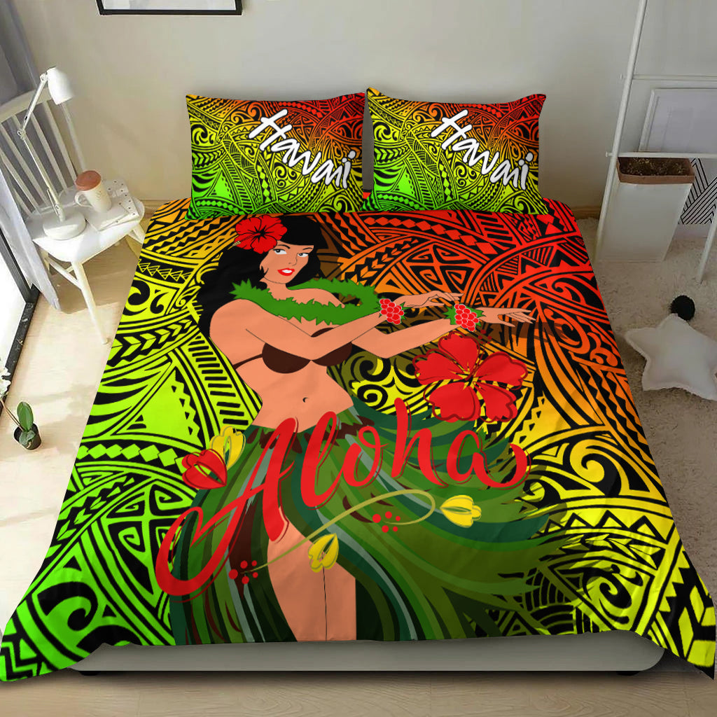 Hawaii Hula Girl Reggae Bedding Set LT2 - Wonder Print Shop