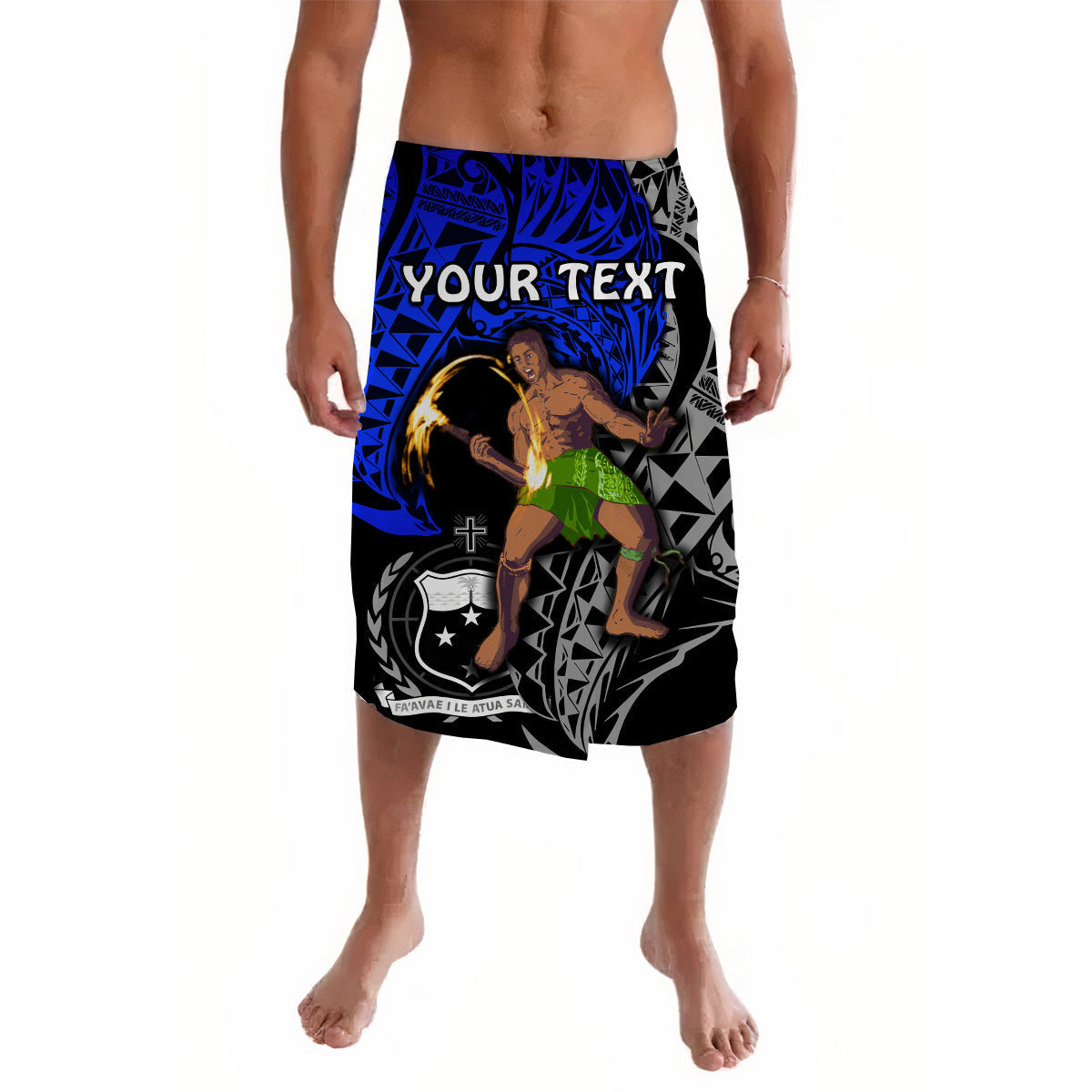 Siva Samoa Lavalava Samoan Dance Mix Blue Polynesian LT13 - Wonder Print Shop