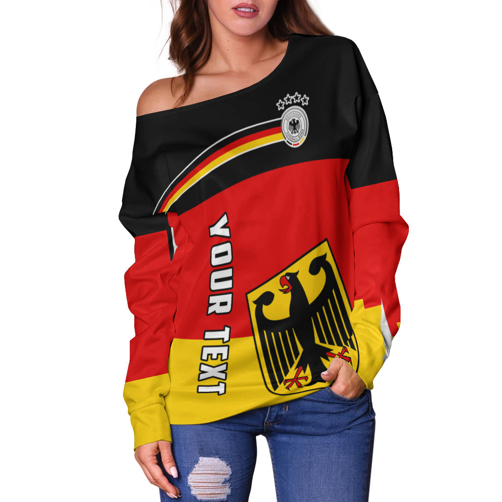 (Custom Personalised) Germany Football Off Shoulder Sweater Deutschland Sporty Style LT13 - Wonder Print Shop