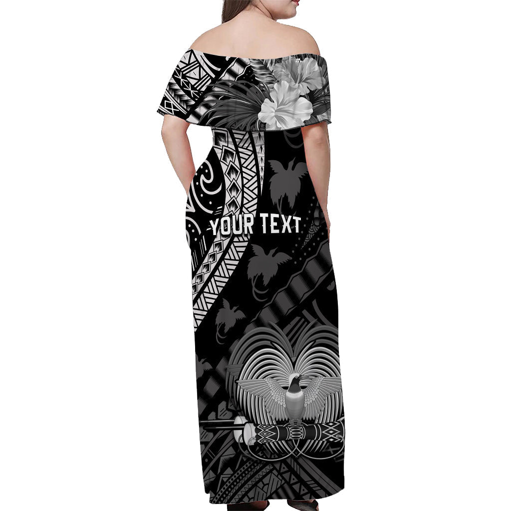 custom-personalised-papua-new-guinea-off-shoulder-long-dress-raggiana-birds-of-paradise-black