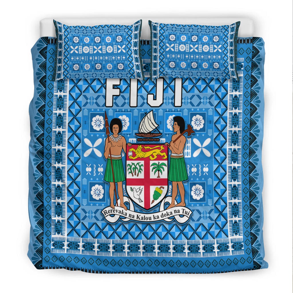 Fiji Bedding Set Pattern - Fijian Tapa Pattern Blue LT13 - Wonder Print Shop