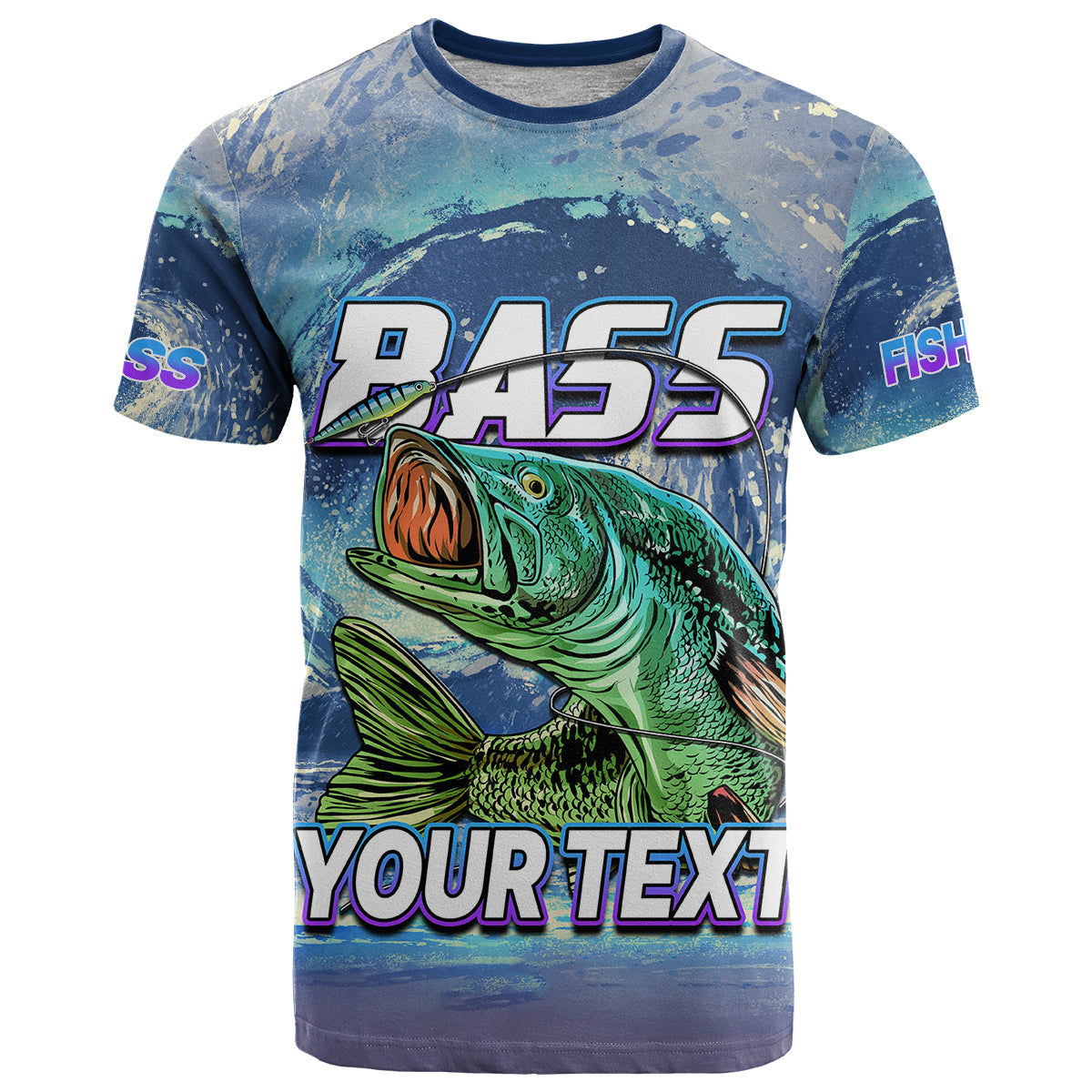 Custom Bass Fishing is Life Hook Sport Largemouth Blue T Shirt - Wonder Print Shop