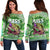 Bass Fishing is Life Hook Sport Largemouth Green Off Shoulder Sweater - Wonder Print Shop
