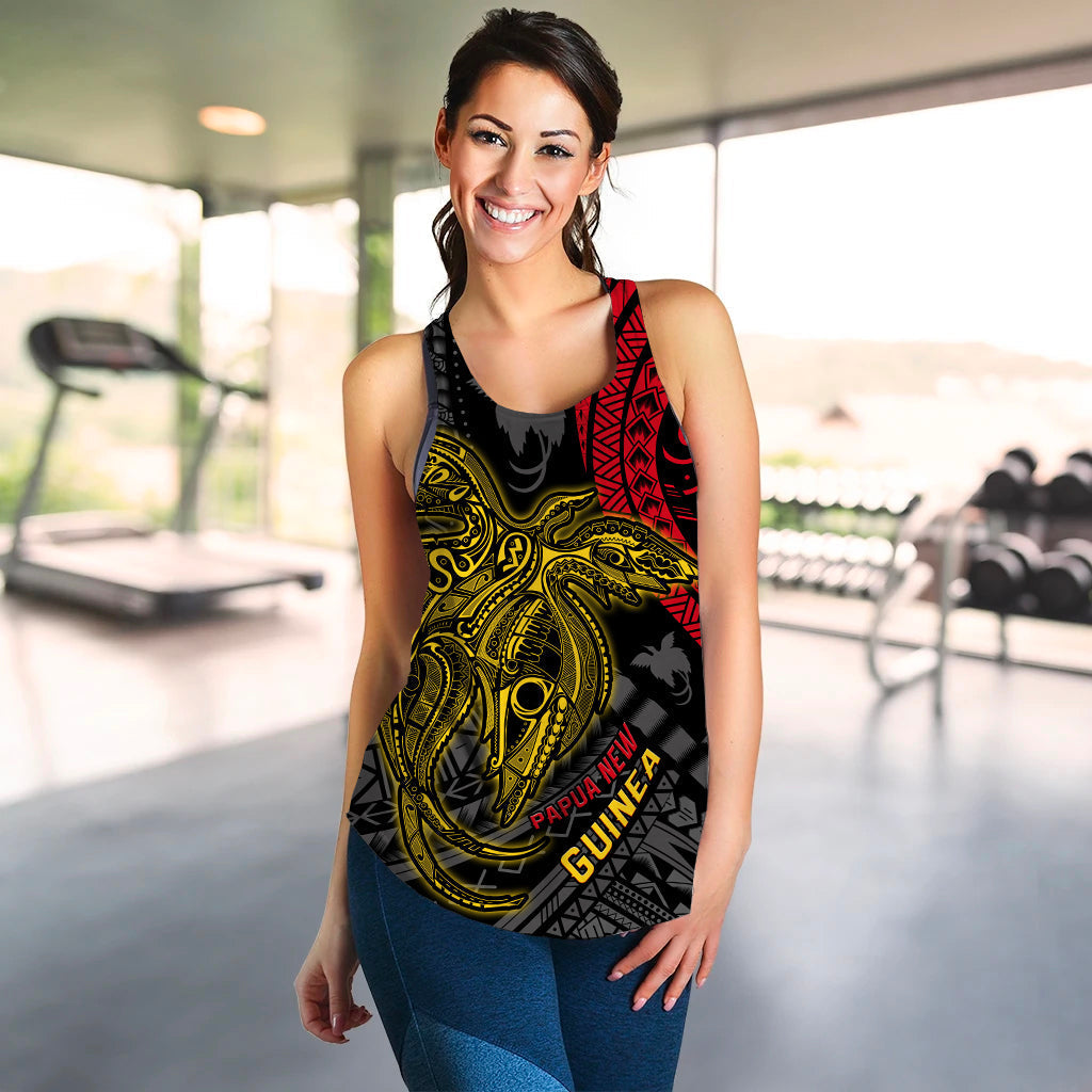 Custom Personalised Papua New Guinea Women Racerback Tank Raggiana Birds Of Paradise Happy 47th Independence Day LT13 - Wonder Print Shop
