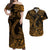 Polynesian Matching Hawaiian Outfits For Couples Hawaii Fish Hook Matching Hawaiian Shirt And Dress Unique Style - Gold LT8 - Wonder Print Shop
