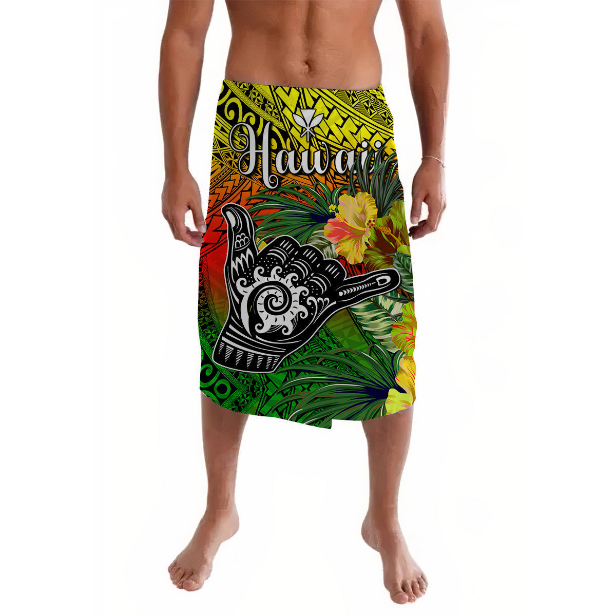 The Shaka Hawaii Lavalava Tropical Flowers Reggae Version LT13 - Wonder Print Shop