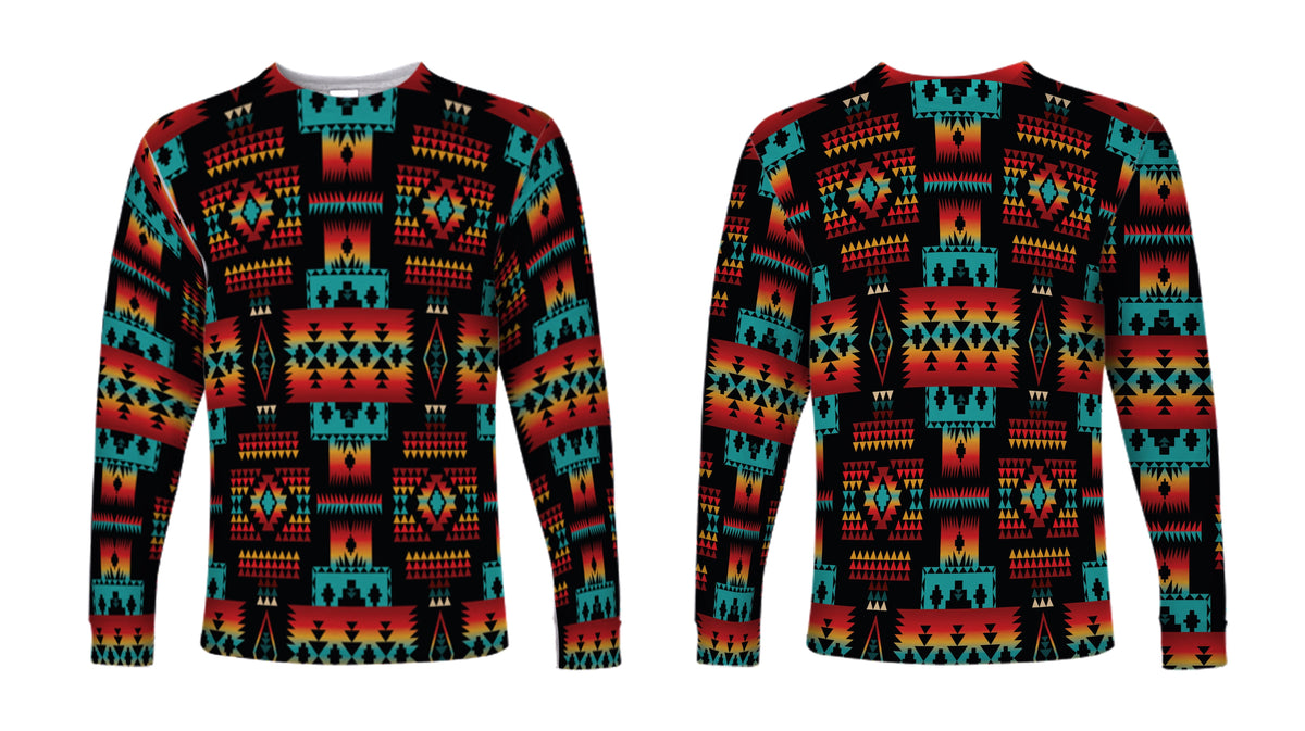Black Pattern Native American Long Sleeve LT10 - Wonder Print Shop