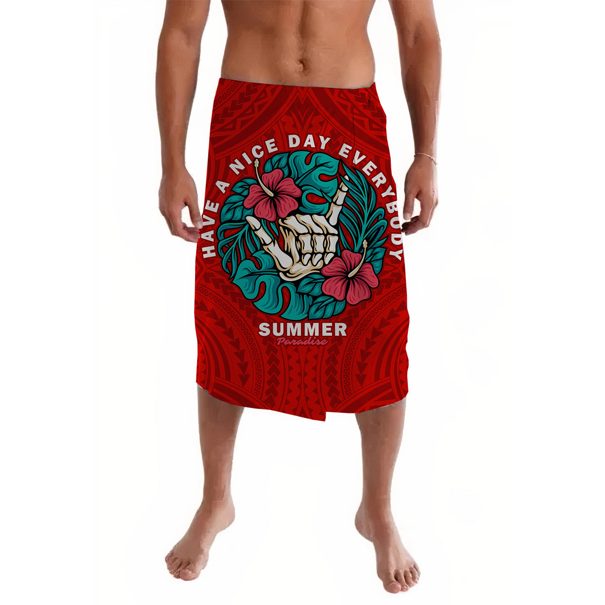 Hawaii Polynesian Lavalava Skeleton Arm with Shaka Sign LT13 - Wonder Print Shop