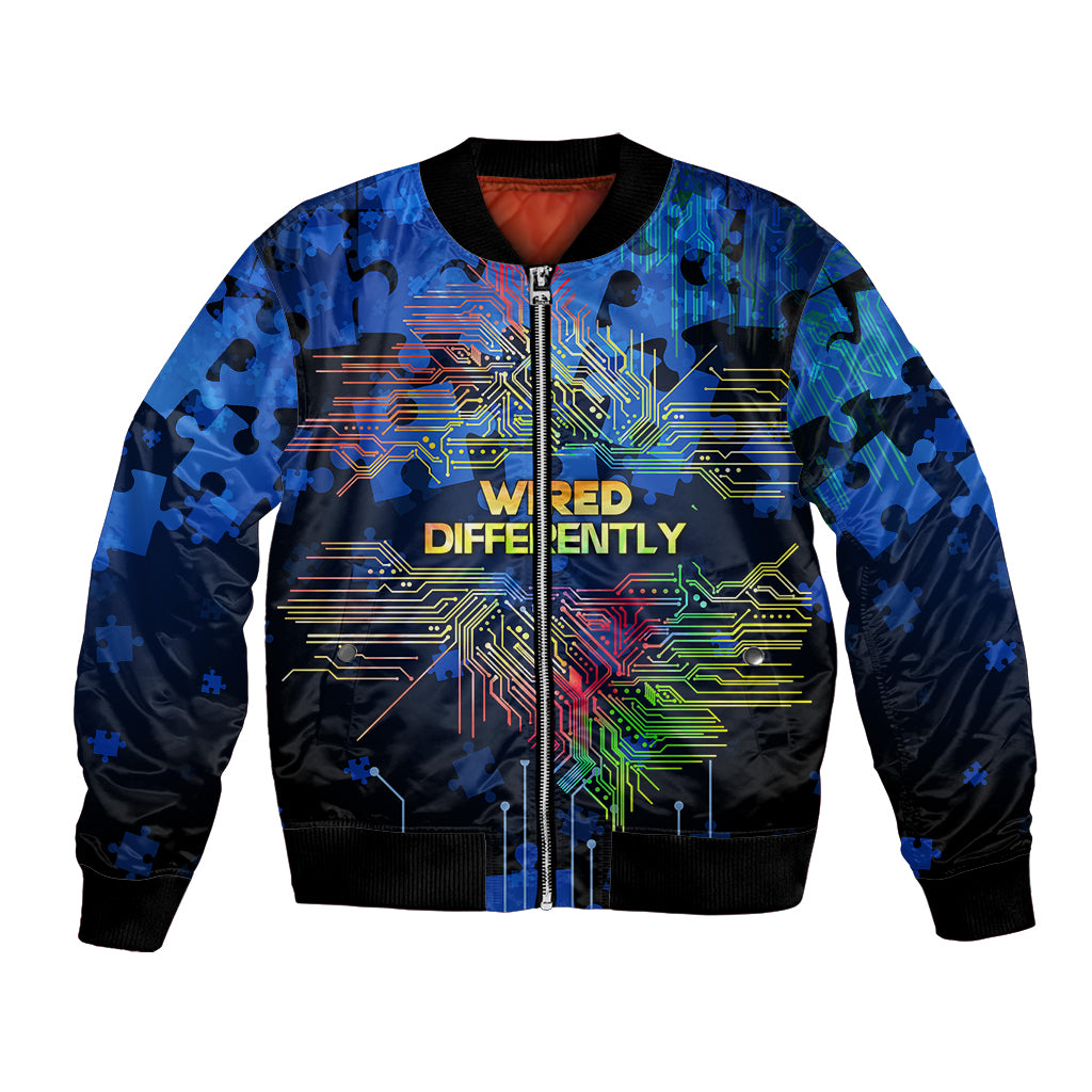 Autism Acceptance Month Neurodiversity - Wired Differently Bomber Jacket TS07 - Wonder Print Shop
