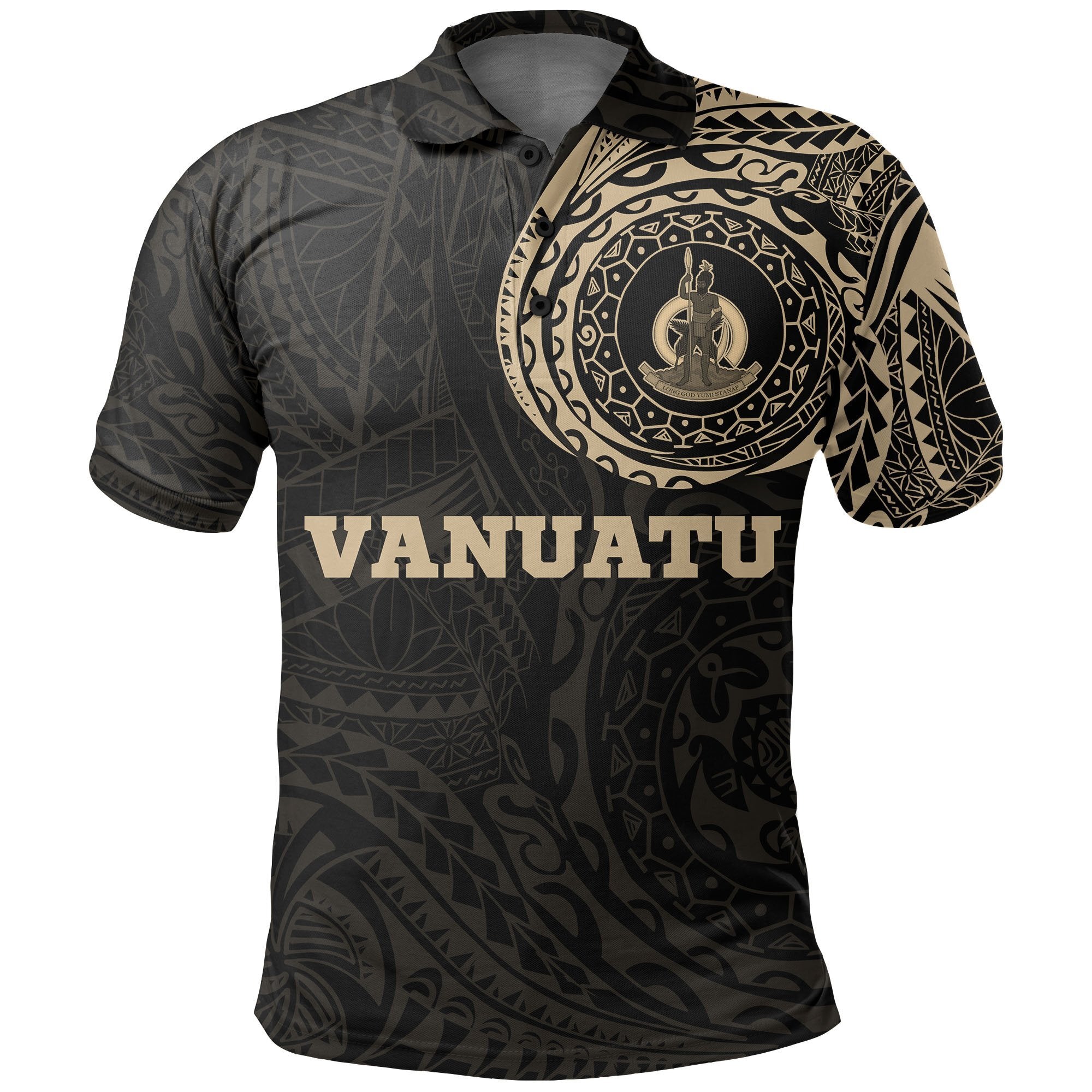 Vanuatu Polo Shirt Vanuatu Coat Of Arms Polynesian Tattoo - Wonder Print Shop