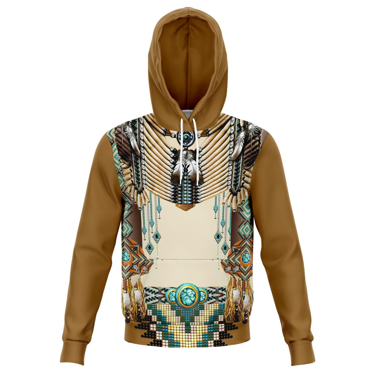 Brown Pattern Breastplate Native American 3D Hoodie LT10 - Wonder Print Shop