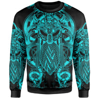 Viking Fenrir and Tyr Tattoo Sweatshirt Blue Version RLT12 - Wonder Print Shop