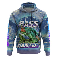 Custom Bass Fishing is Life Hoodie Hook Sport Largemouth Blue - Wonder Print Shop