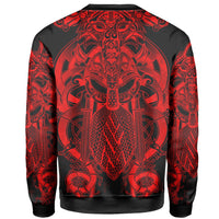 Viking Sweatshirt - Fenrir and Tyr Tattoo Red Version RLT12 - Wonder Print Shop