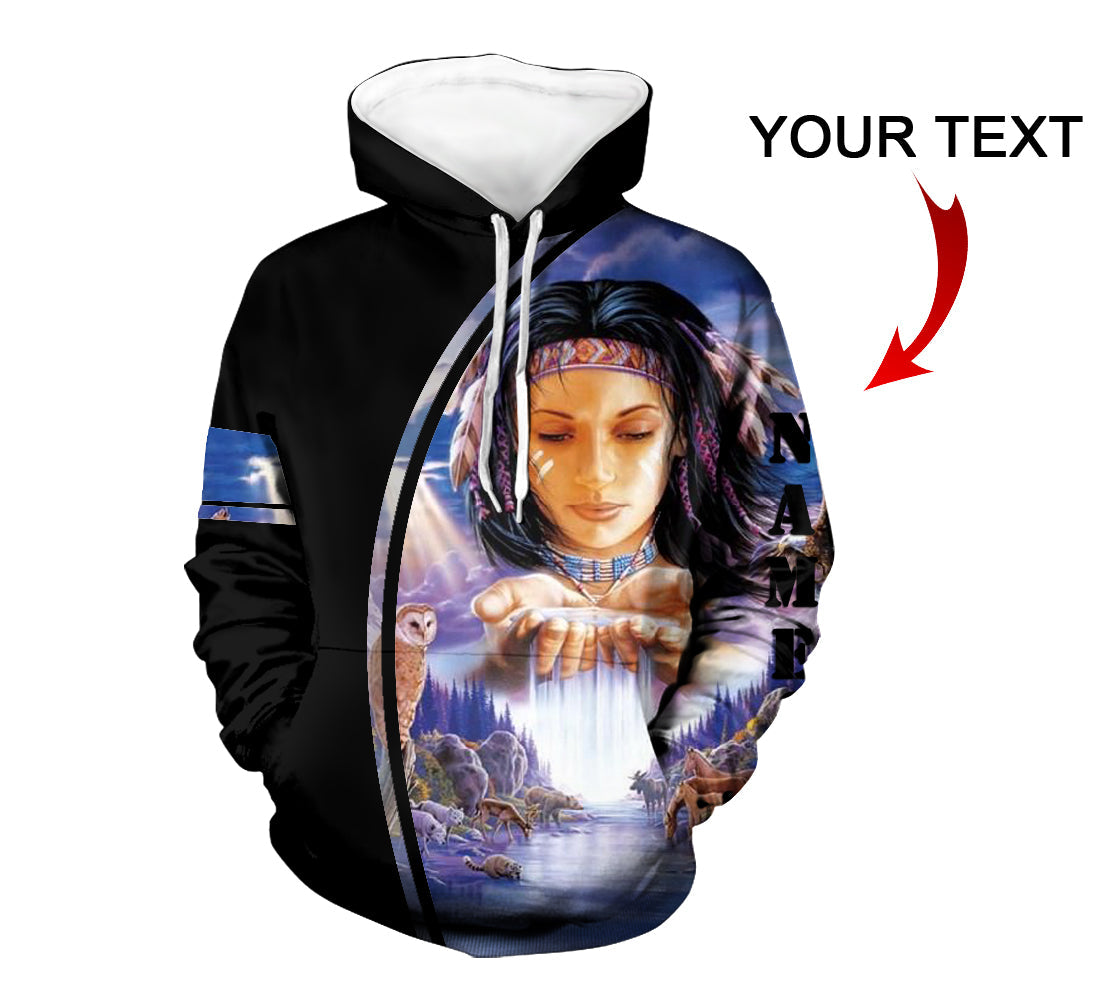 Native American Girl 3D Hoodie LT10 - Wonder Print Shop