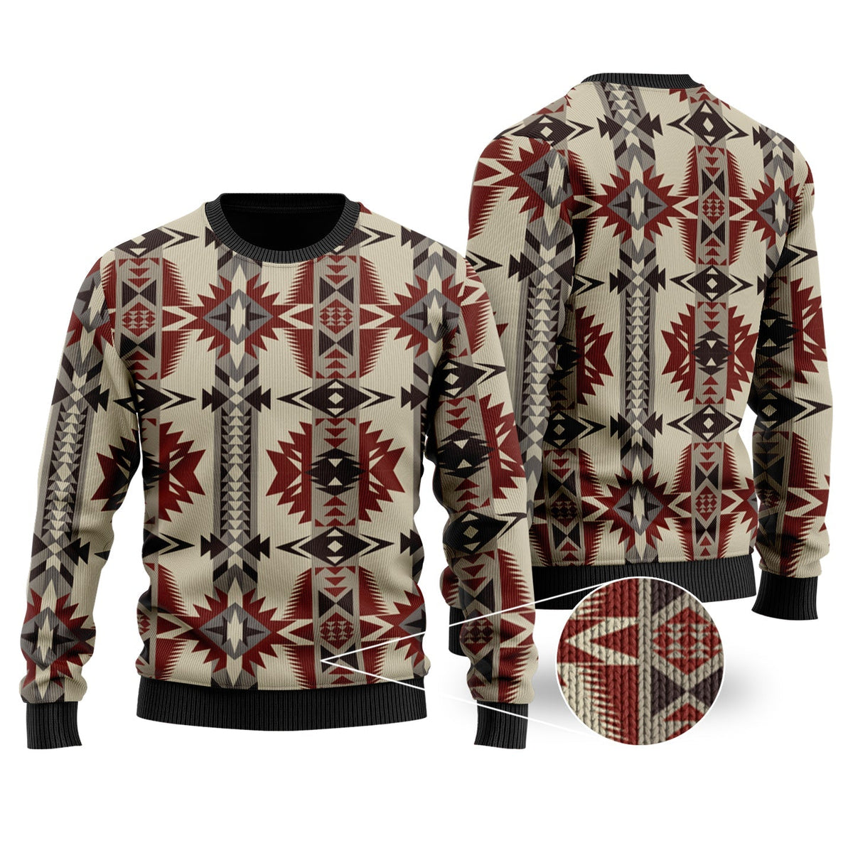 Native American Geometric Seamless Pattern Sweater LT10 - Wonder Print Shop