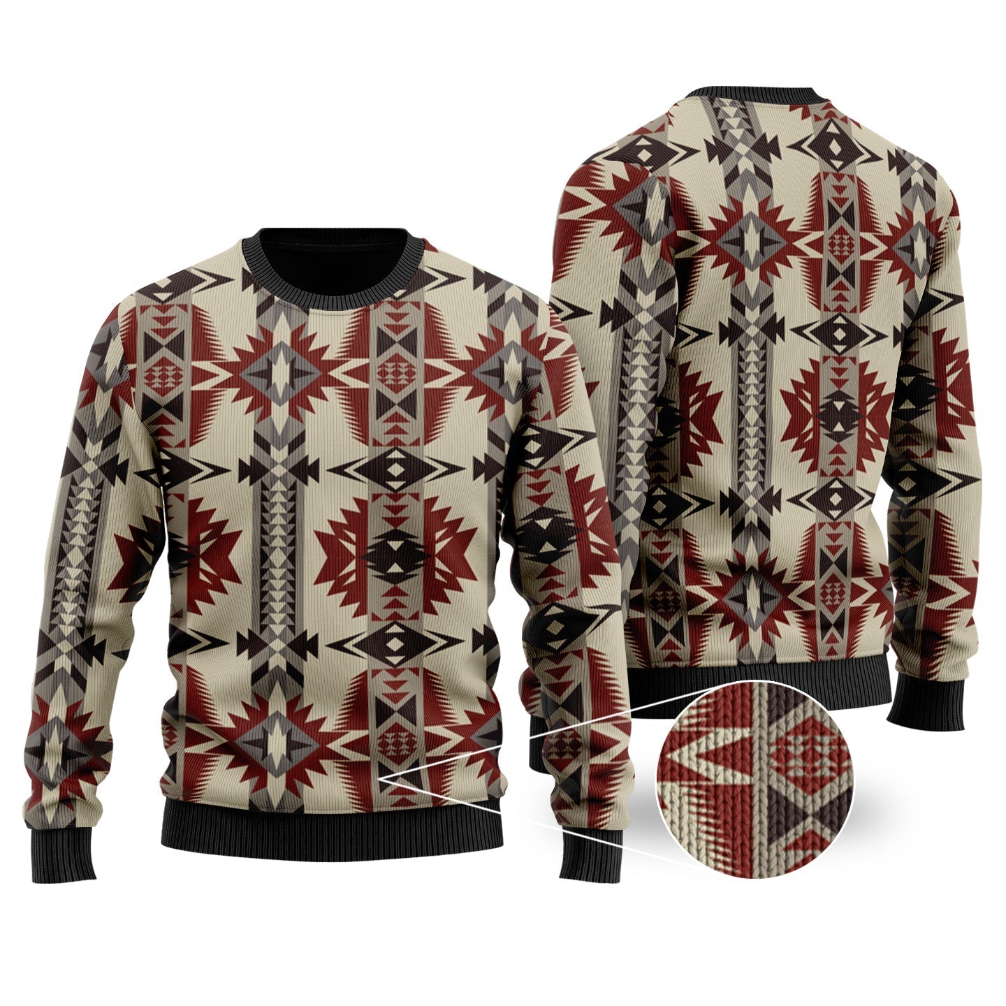 Native American Geometric Seamless Pattern Sweater LT10 - Wonder Print Shop