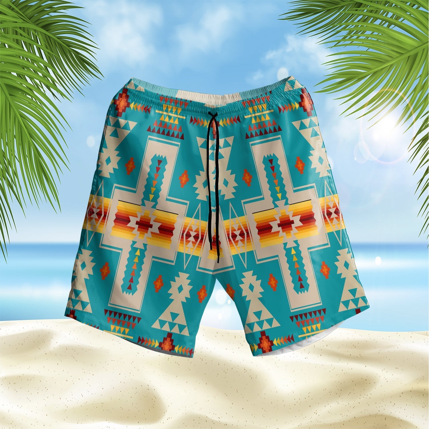 native-american-turquoise-design-hawaiian-shorts