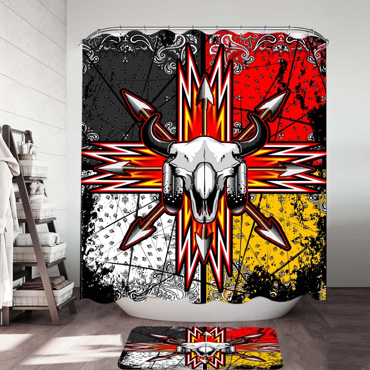 bison-arrow-native-american-shower-curtain