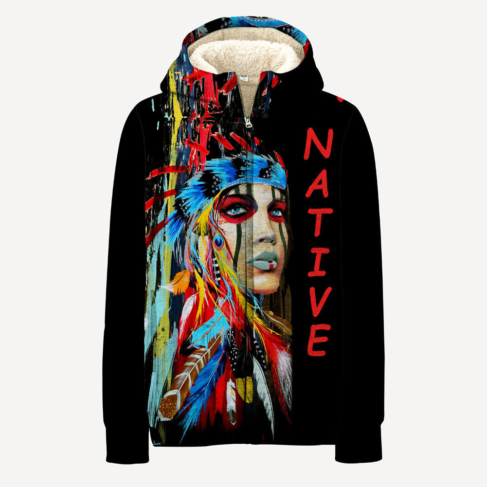Native Girl Native American 3D Fleece Hoodie LT10 - Wonder Print Shop