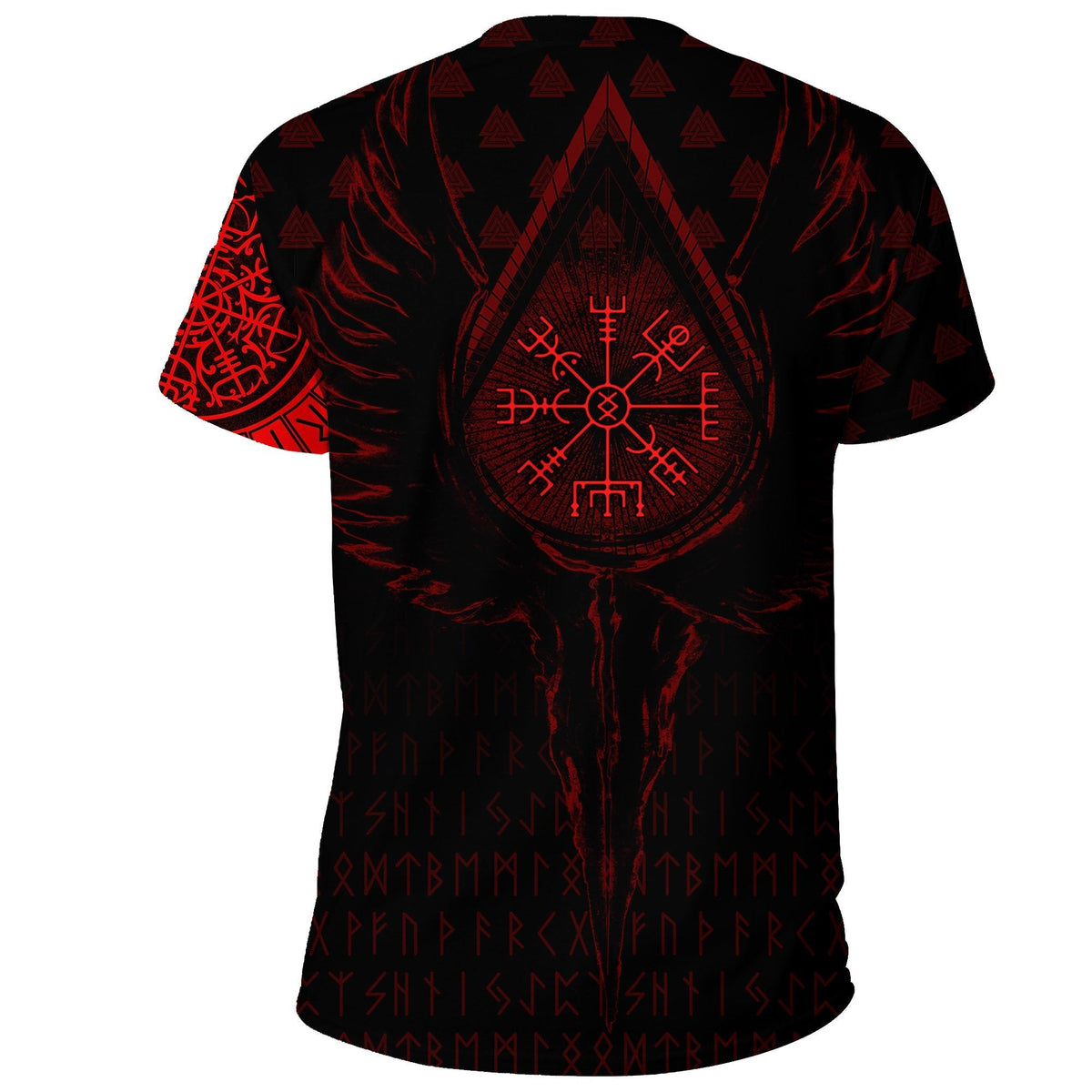 Viking T Shirt Old Norse Odin Tattoo Red RLT12 - Wonder Print Shop