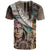 Native American Feather Headdress Portrait Of American Indian Colorful Distress Beton Texture T Shirt - Wonder Print Shop