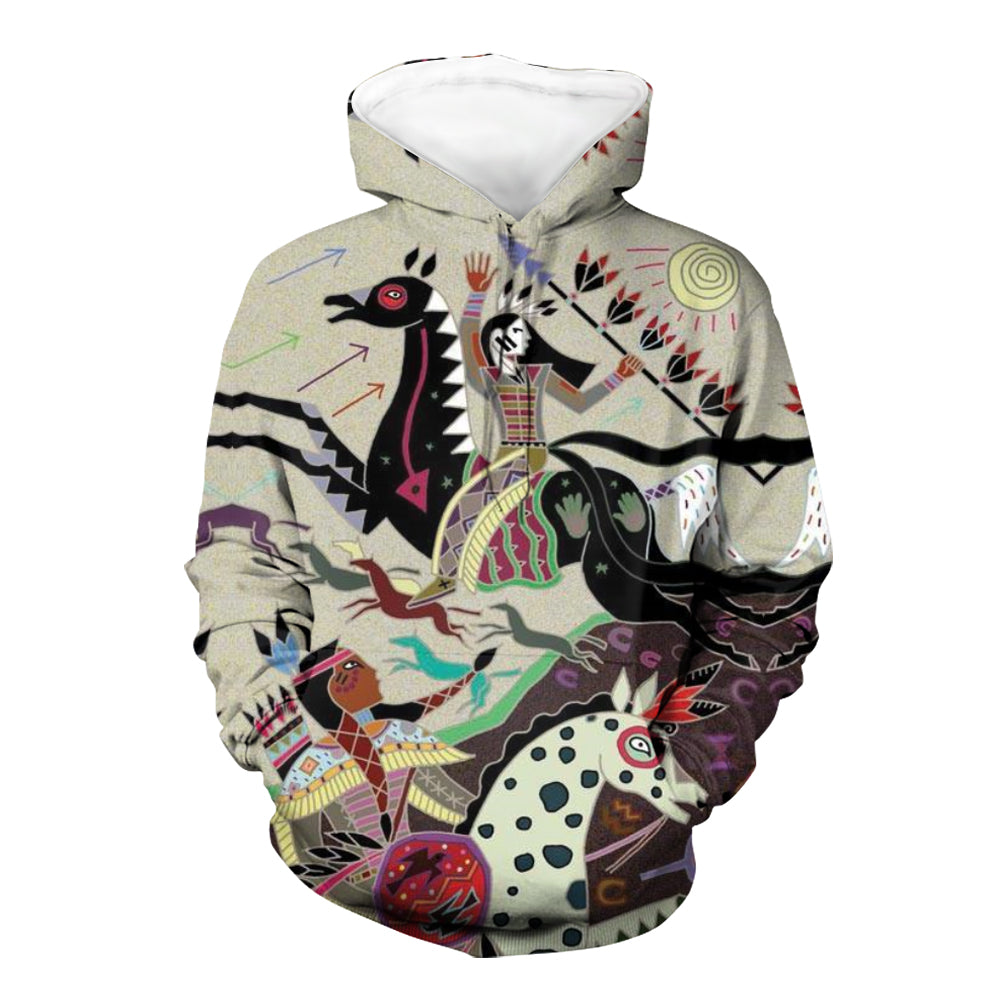 Warrior Native American 3D Hoodie LT10 - Wonder Print Shop