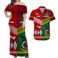 Vanuatu and Tonga Matching Hawaiian Outfits For Couples Polynesian Together Bright Red LT8 - Wonder Print Shop