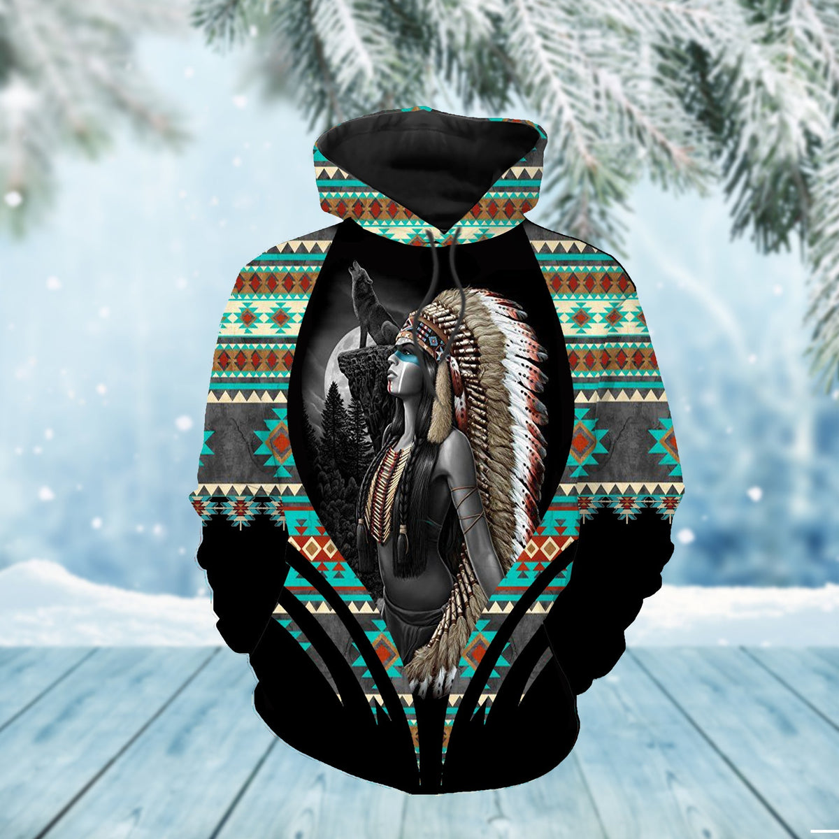 Native American Girl 3D Hoodie LT10 - Wonder Print Shop
