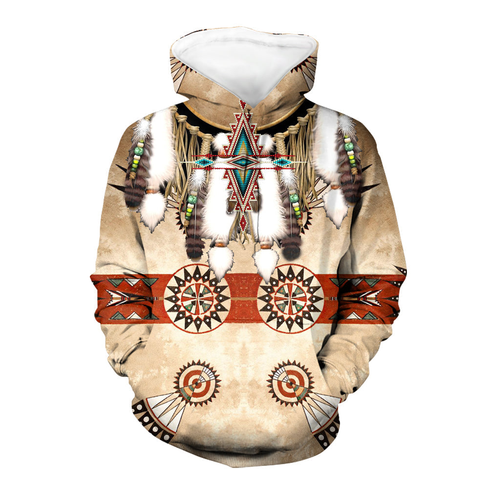 Native American Drum Head Pattern Native American 3D Hoodie LT10 - Wonder Print Shop