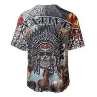 Native American Feather Headdress With Native Horses And Three Wolves In Moonlight African Pattern Baseball Jersey - Wonder Print Shop
