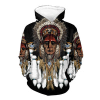 Native American Chief With Feather Headdress 3D Hoodie LT10 - Wonder Print Shop