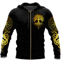 Viking Clothing Gold Tree Of Life Viking Hoodie RLT12 - Wonder Print Shop